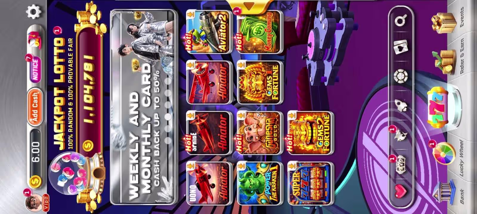 Jaiho 91 game lobby interface