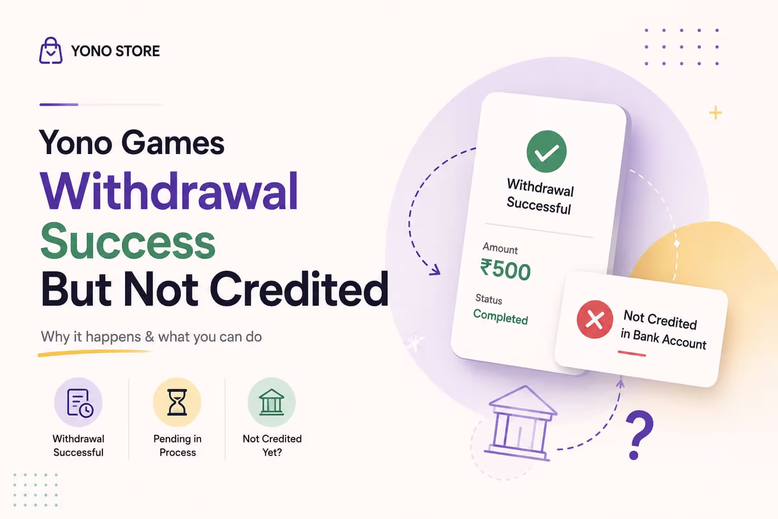 Yono Games Withdrawal Success But Not Credited Fix